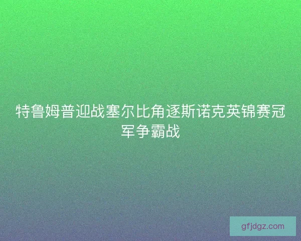特鲁姆普迎战塞尔比角逐斯诺克英锦赛冠军争霸战