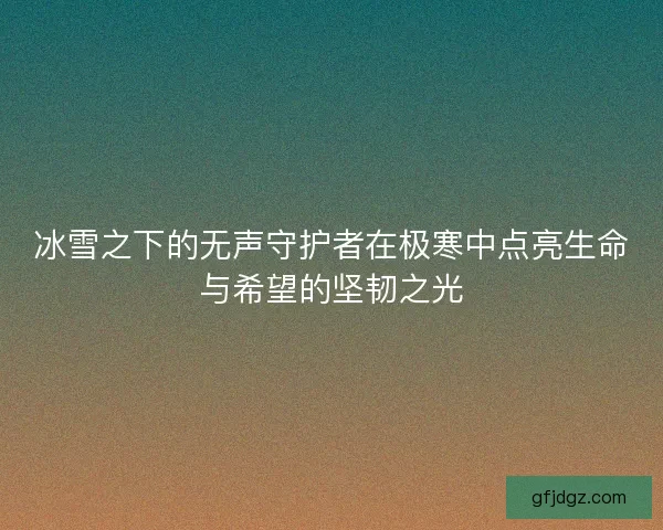 冰雪之下的无声守护者在极寒中点亮生命与希望的坚韧之光